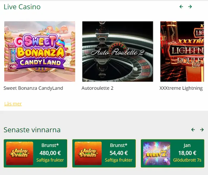 QBet Casino Sverige spel